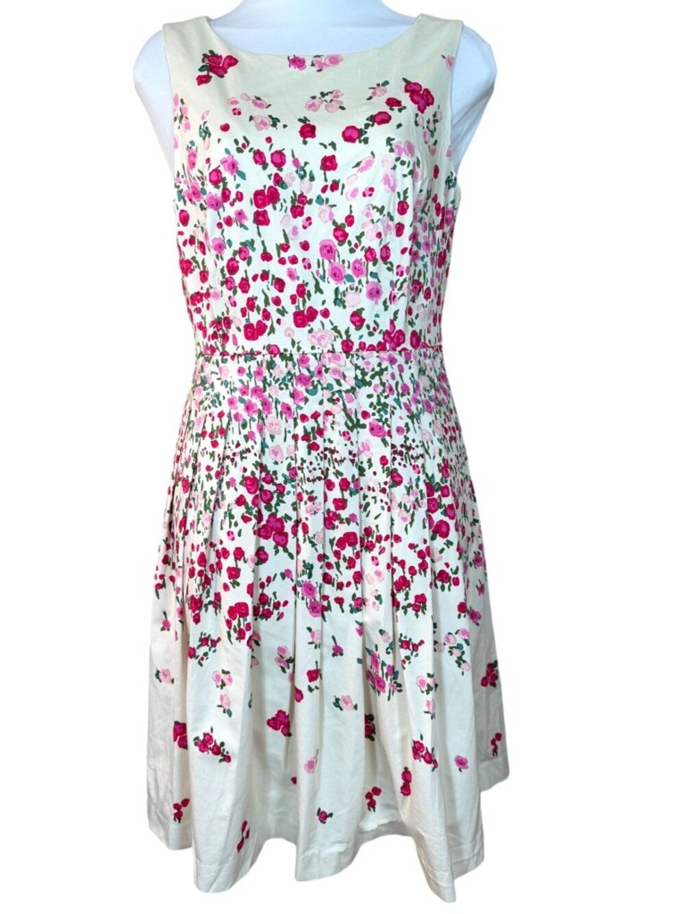 RSVP by Talbots Rose Garden Fit n Flare Dress Pleated Waist with Pockets 4